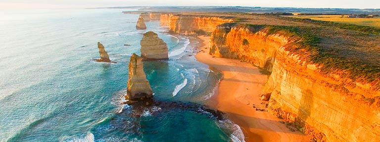 An aerial view of the 12 Apostles